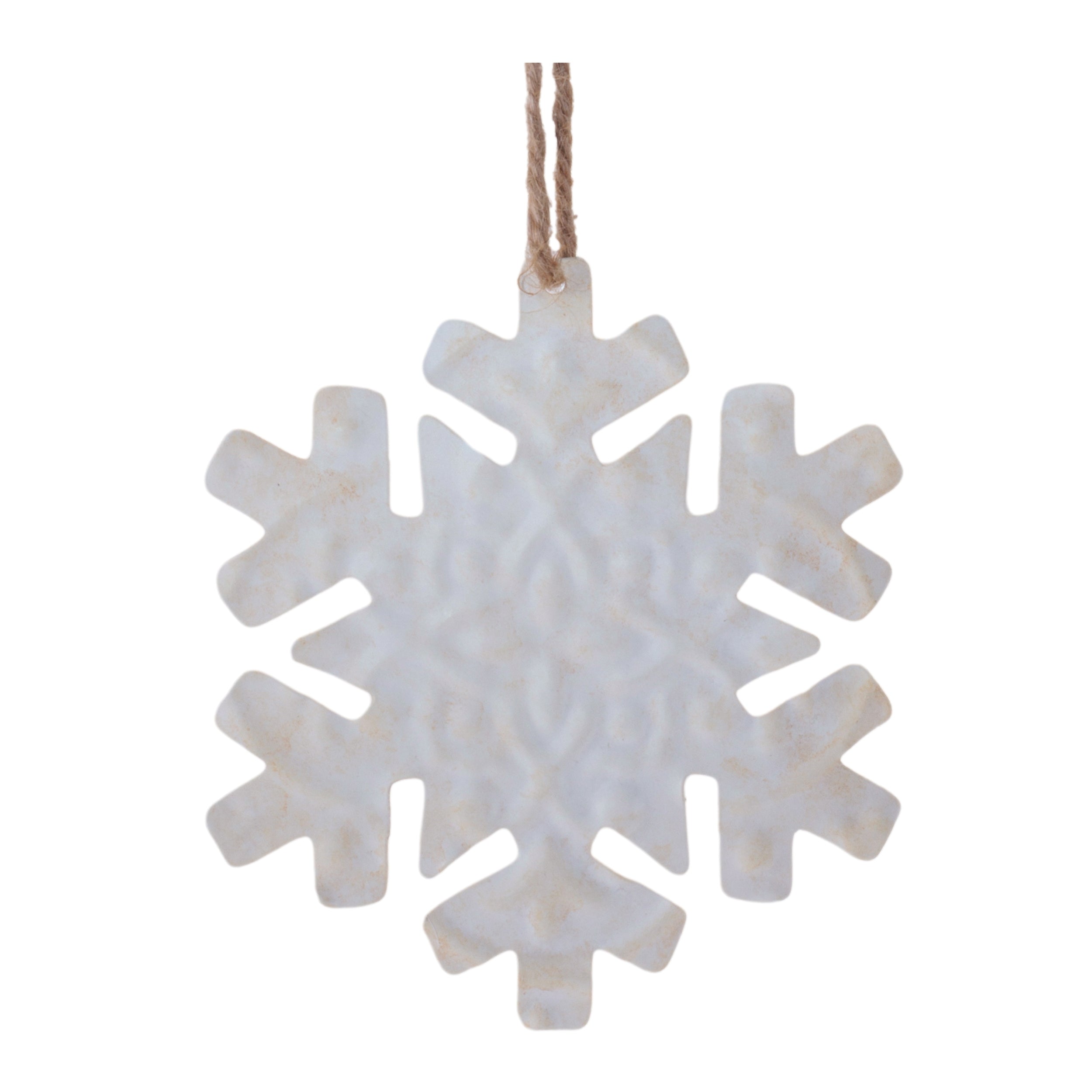 Snowflake and Deer Ornament Set of 12 Ð 5.25"H & 6"H Metal/Jute