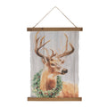 Woodland Deer Christmas Hanging Banner 14"H