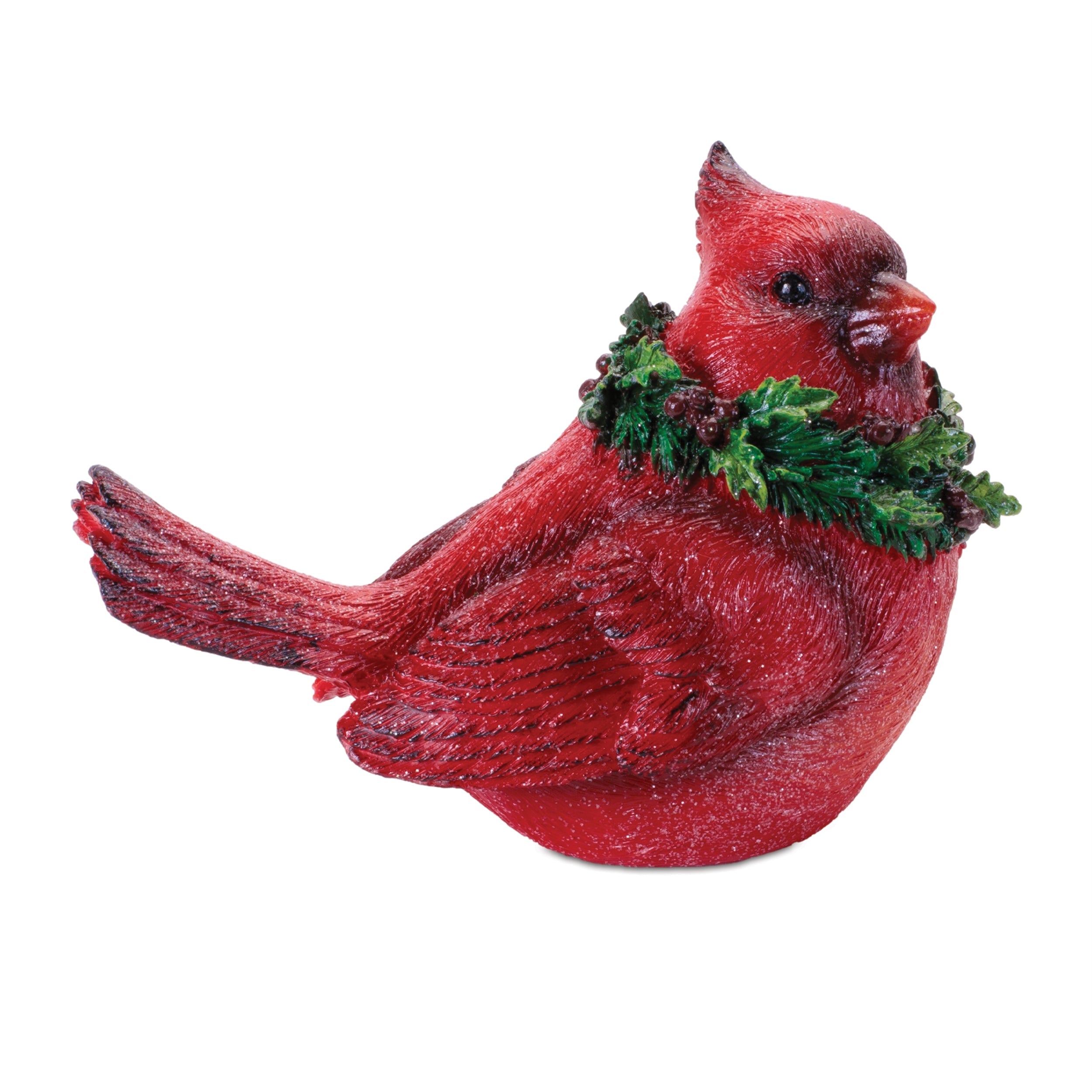 Cardinal Bird with Wreath Figurine (Set of 2)
