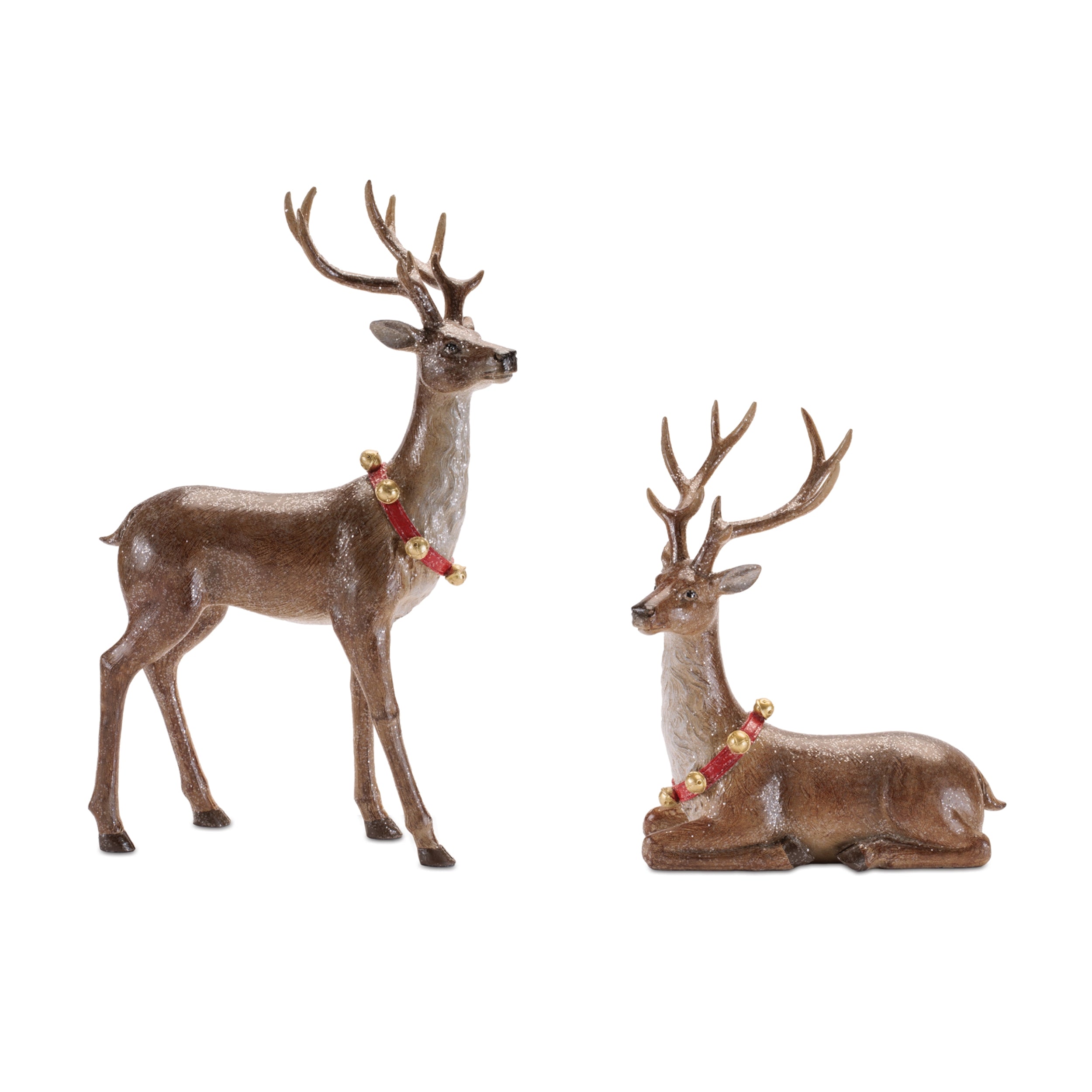 Glittered Deer Figurine (Set of 2)