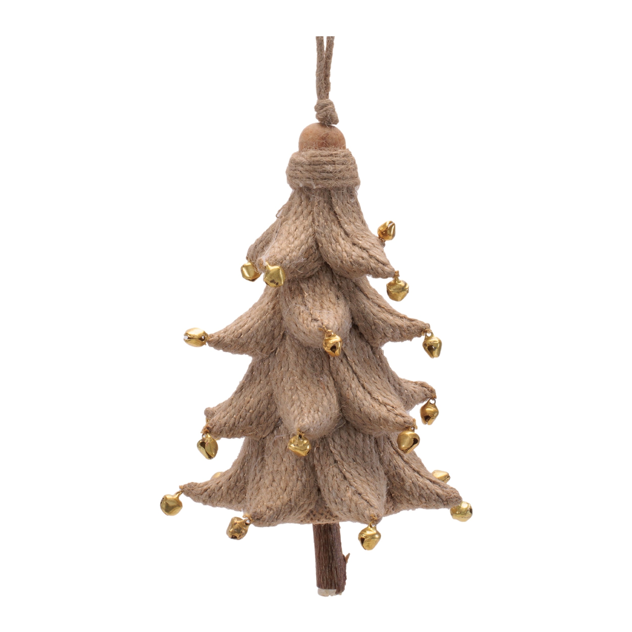 Rustic Tree Ornaments (Set of 4) Ð 5.25" Plastic with Jute Hanger