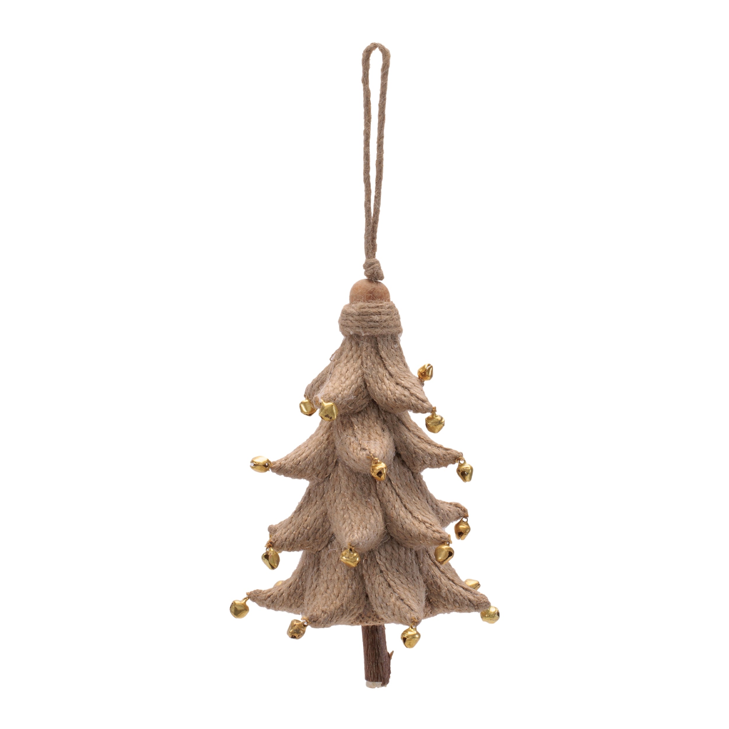 Rustic Tree Ornaments (Set of 4) Ð 5.25" Plastic with Jute Hanger