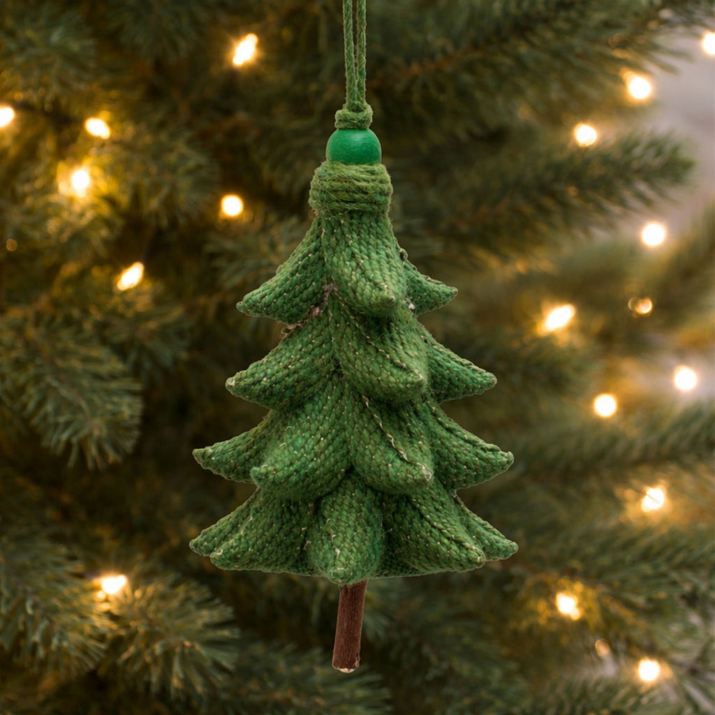 Rustic Tree Ornaments (Set of 4) Ð 5.5" Plastic with Jute Hangers