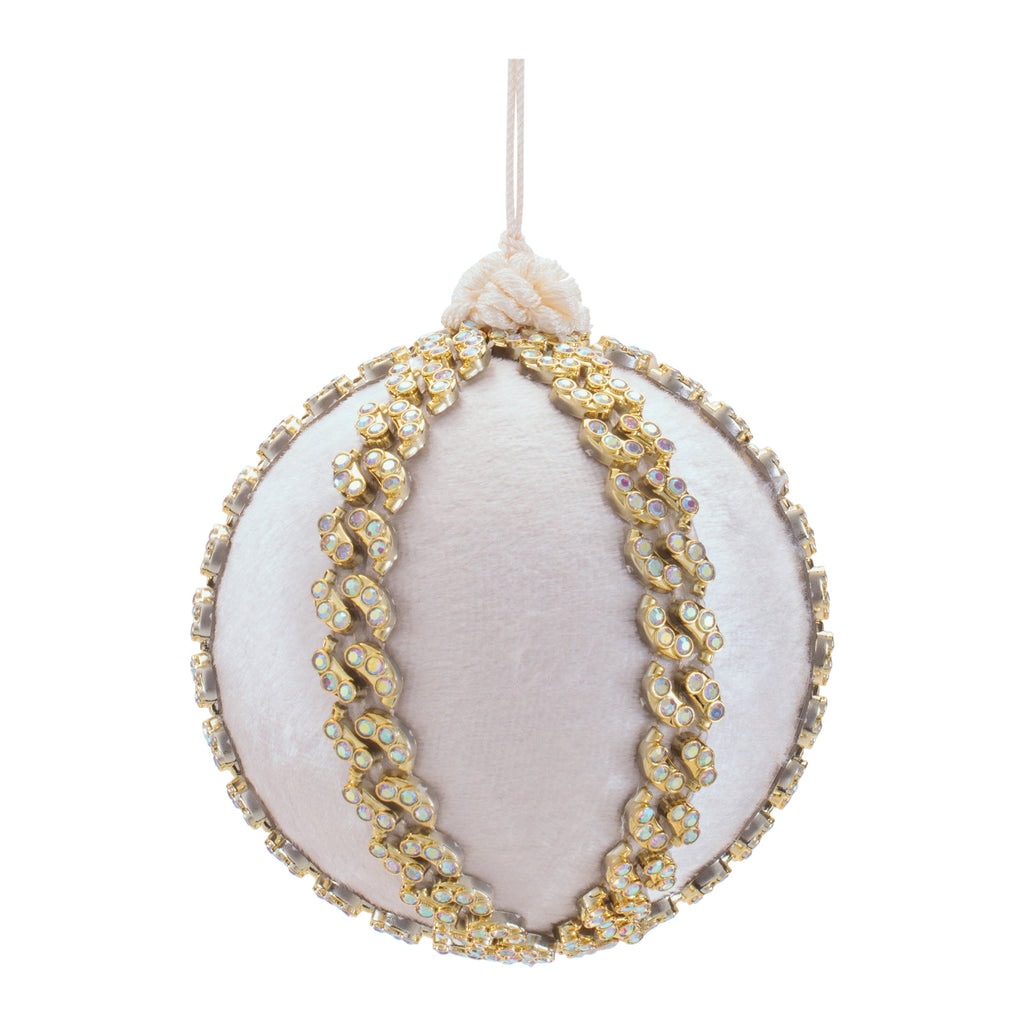 Glitter Ball Ornaments (Set of 4) Ð 3" & 4" Plastic/Polyester Christmas Decorations