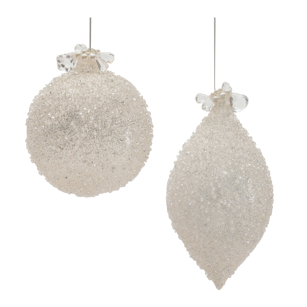 Glass Drop Ornaments (Set of 4) Ð 5" x 7" Christmas Tree Decorations