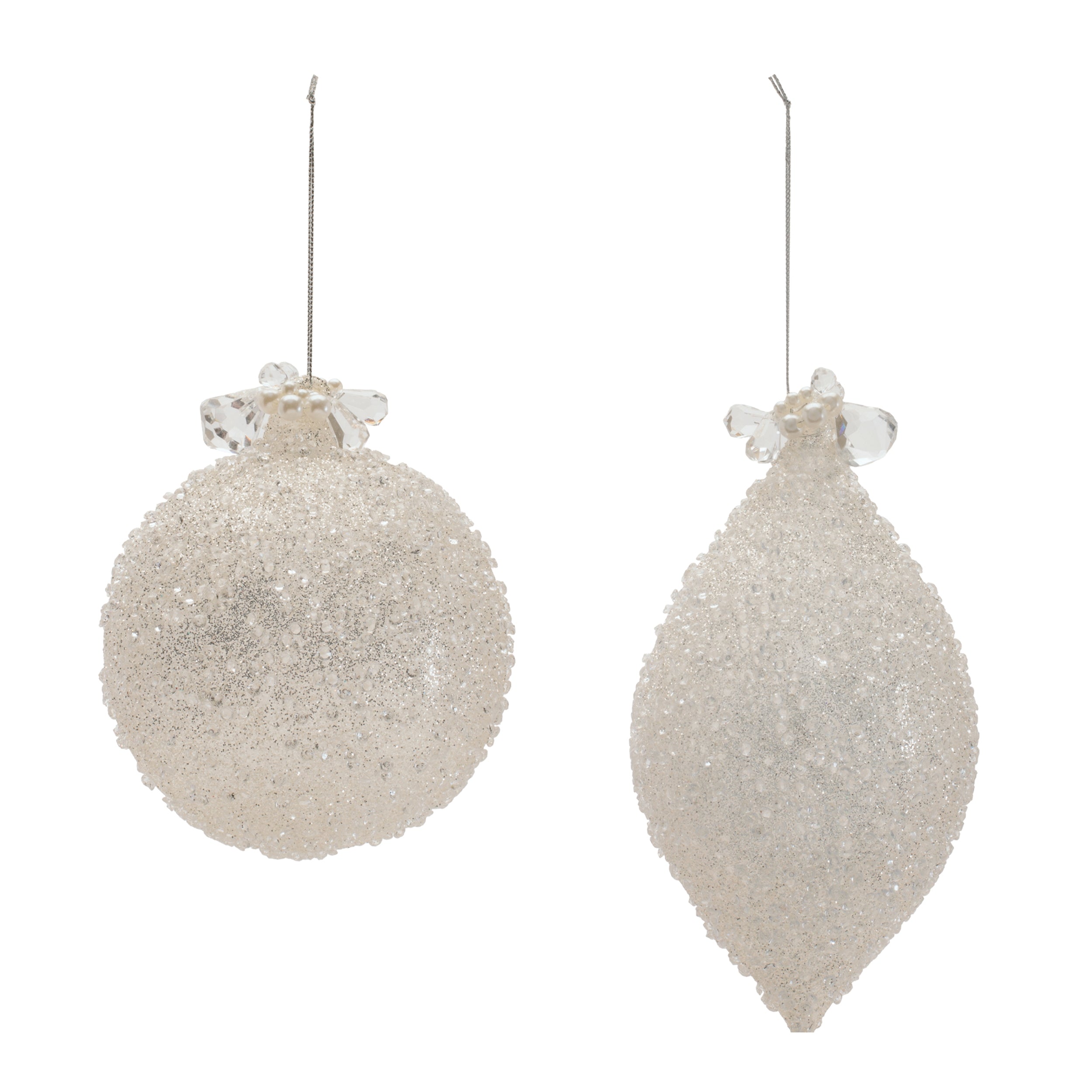 Glass Drop Ornaments (Set of 4) Ð 5" x 7" Christmas Tree Decorations