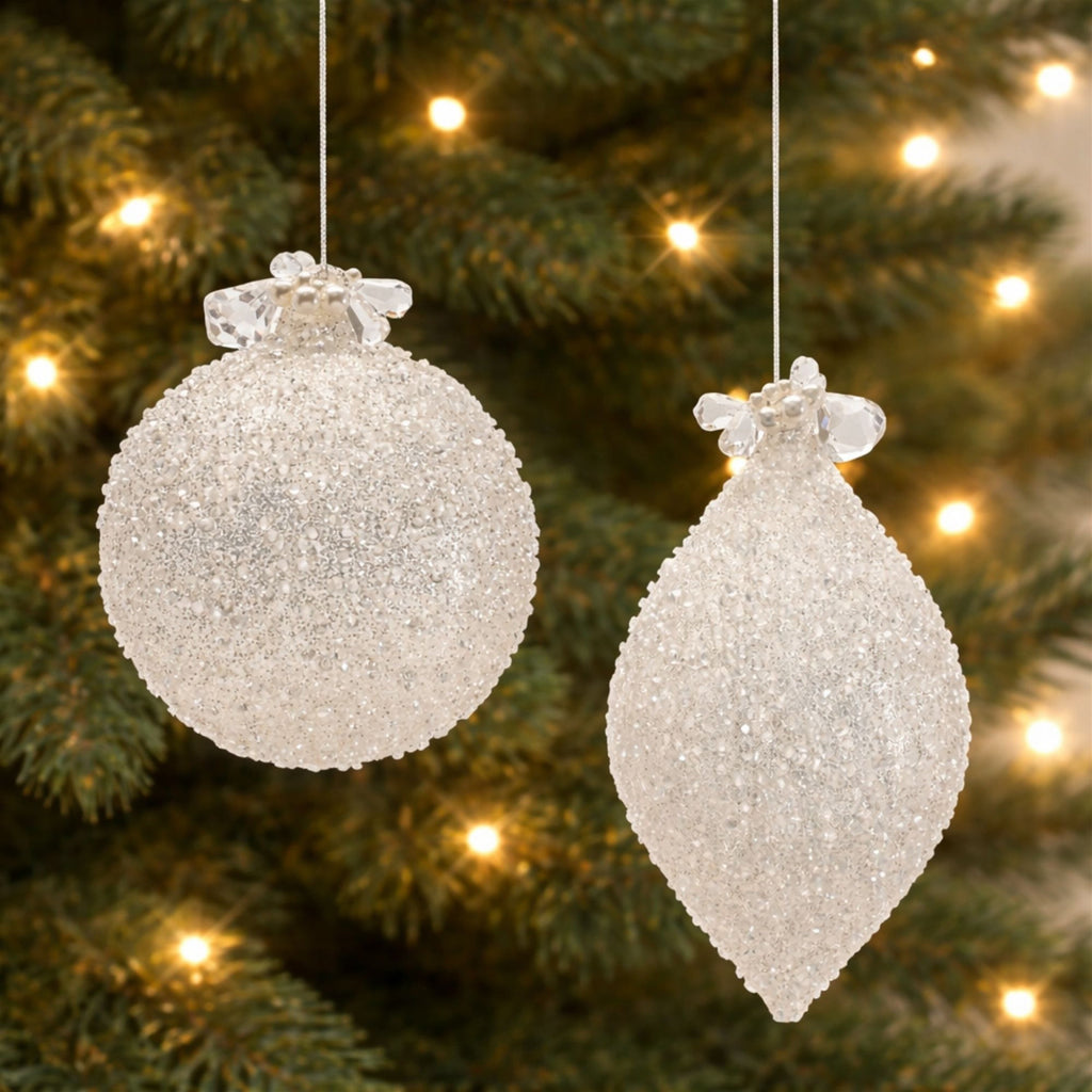Glass Drop Ornaments (Set of 4) Ð 5" x 7" Christmas Tree Decorations