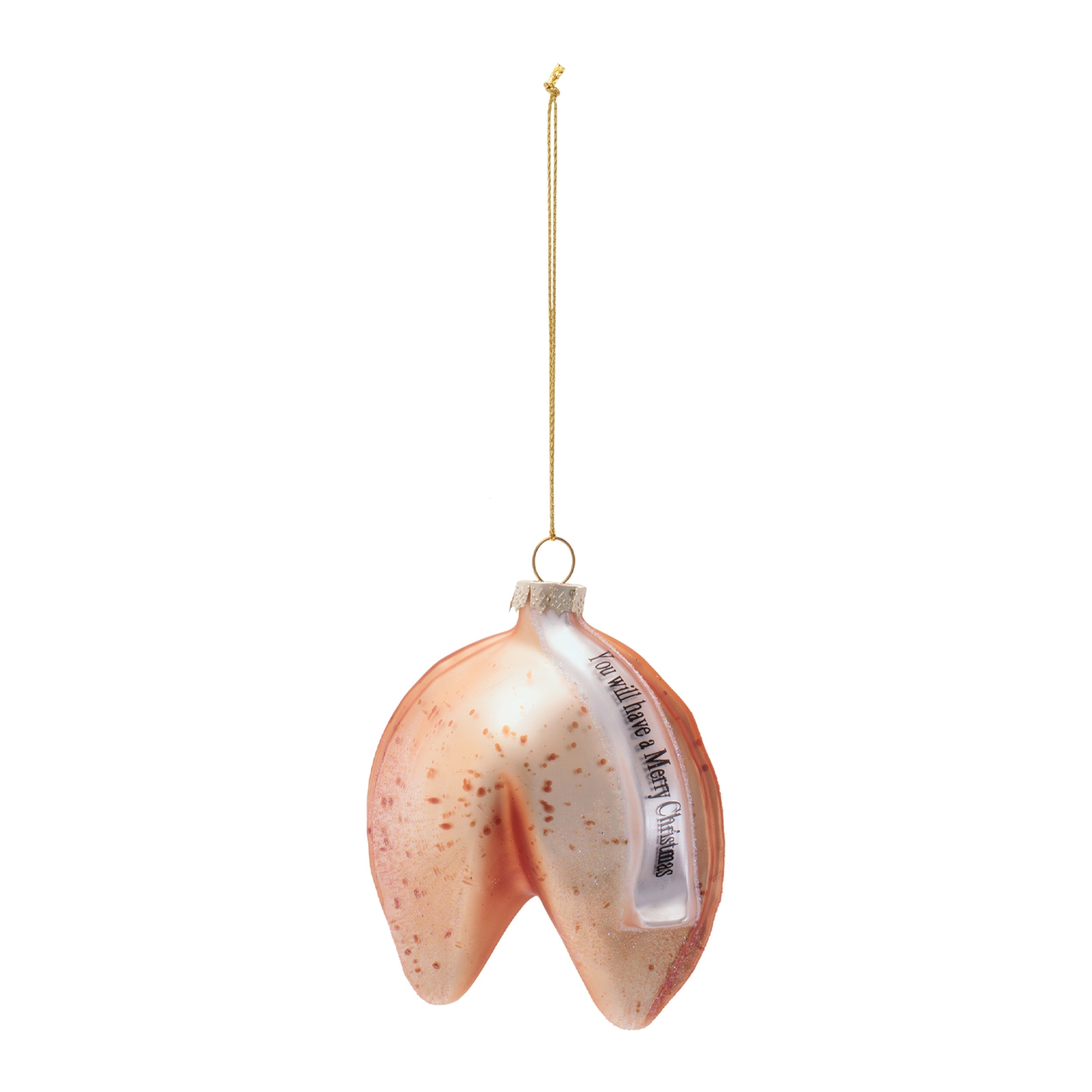 Glass Fortune Cookie Ornaments (Set of 6)