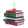 Stacked Books Glass Ornament (Set of 12)