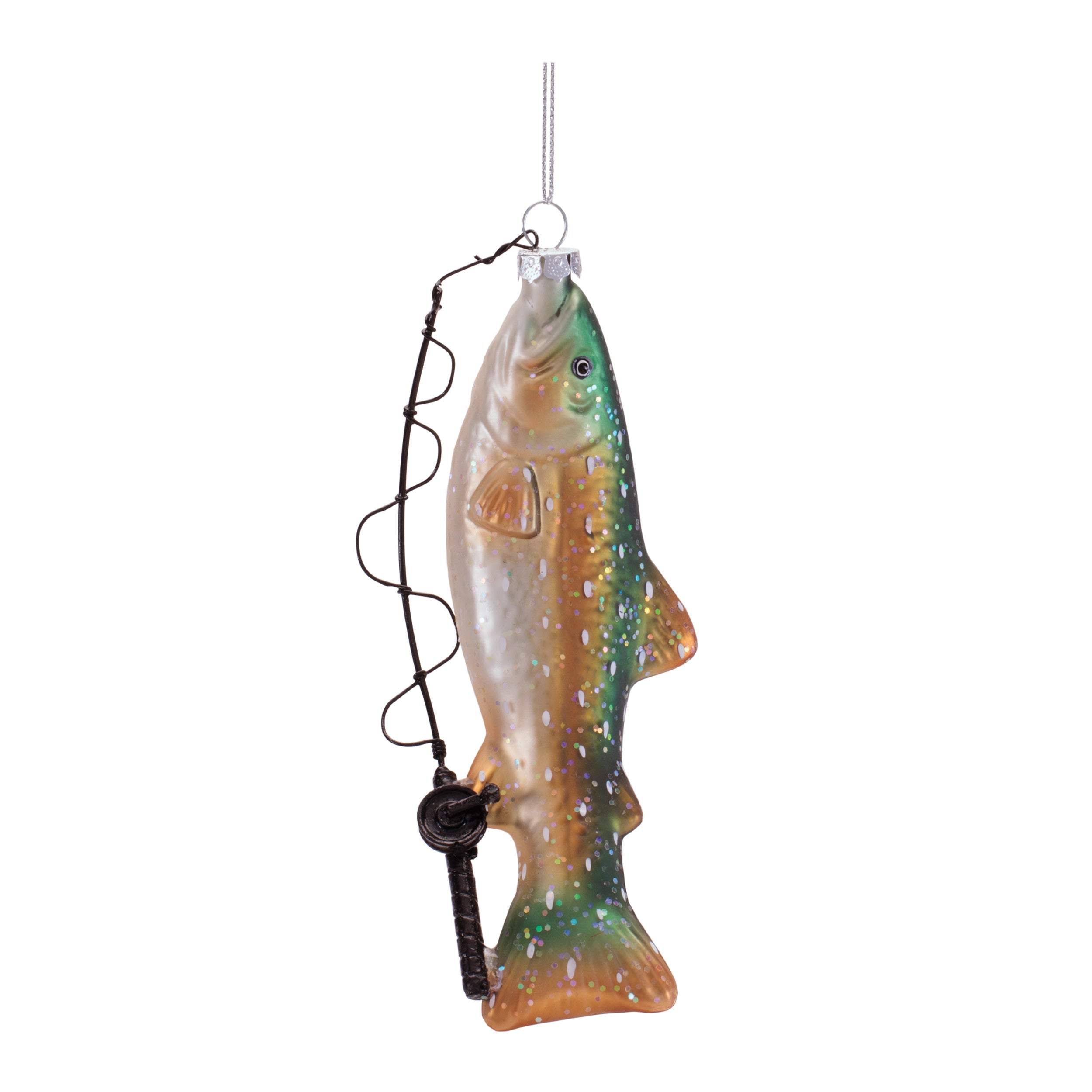 Fishing Fish Glass Ornament (Set of 6)