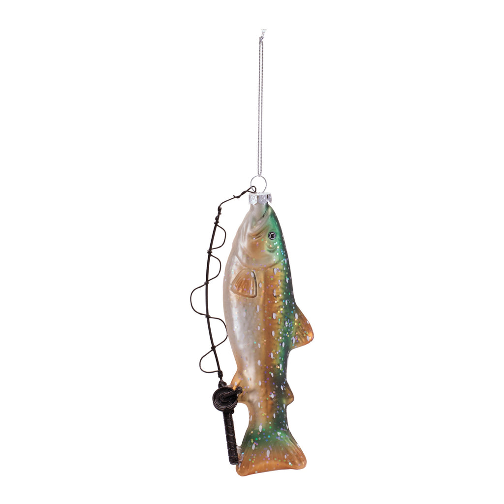 Fishing Fish Glass Ornament (Set of 6)