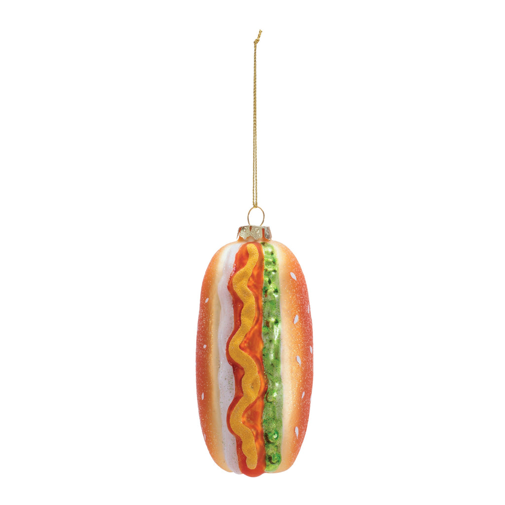 Glass Hot Dog Ornaments (Set of 12)