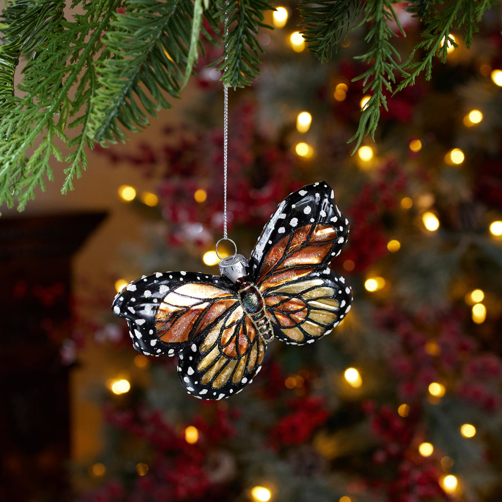 Glass Butterfly Ornaments (Set of 6)