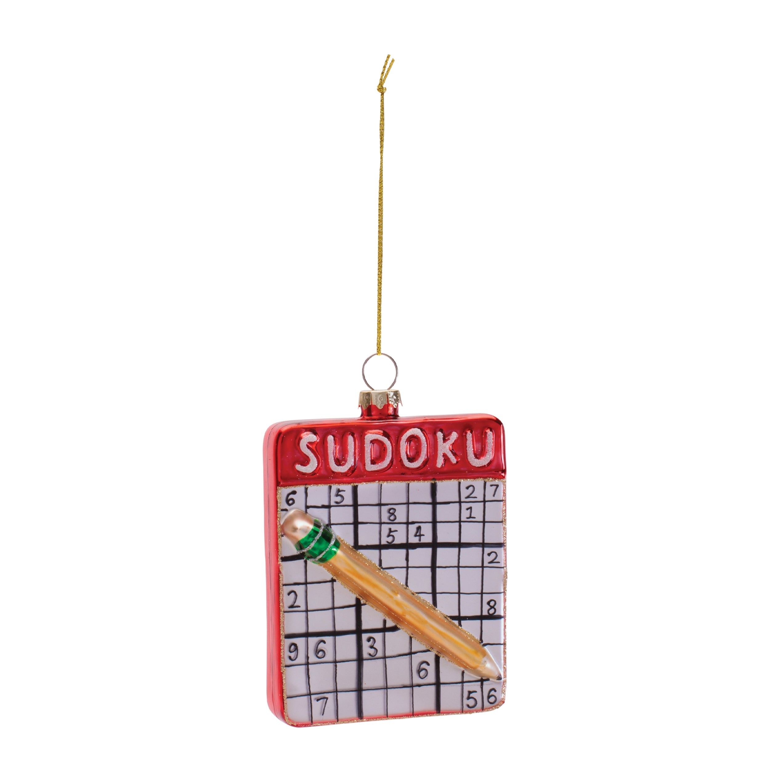 Glass Sudoku Ornaments (Set of 6)