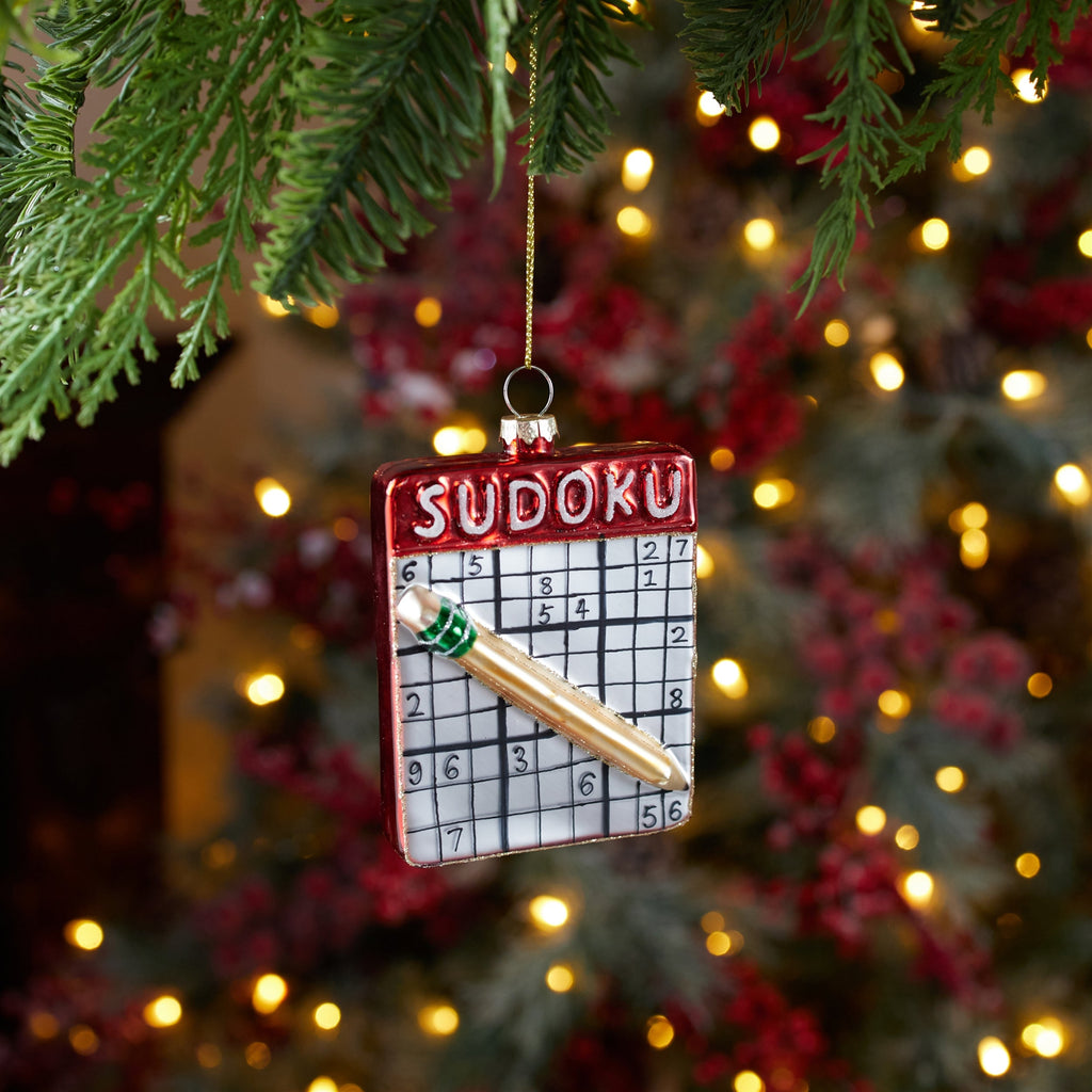 Glass Sudoku Ornaments (Set of 6)