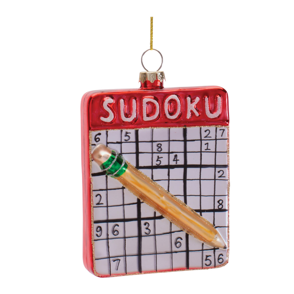 Glass Sudoku Ornaments (Set of 6)