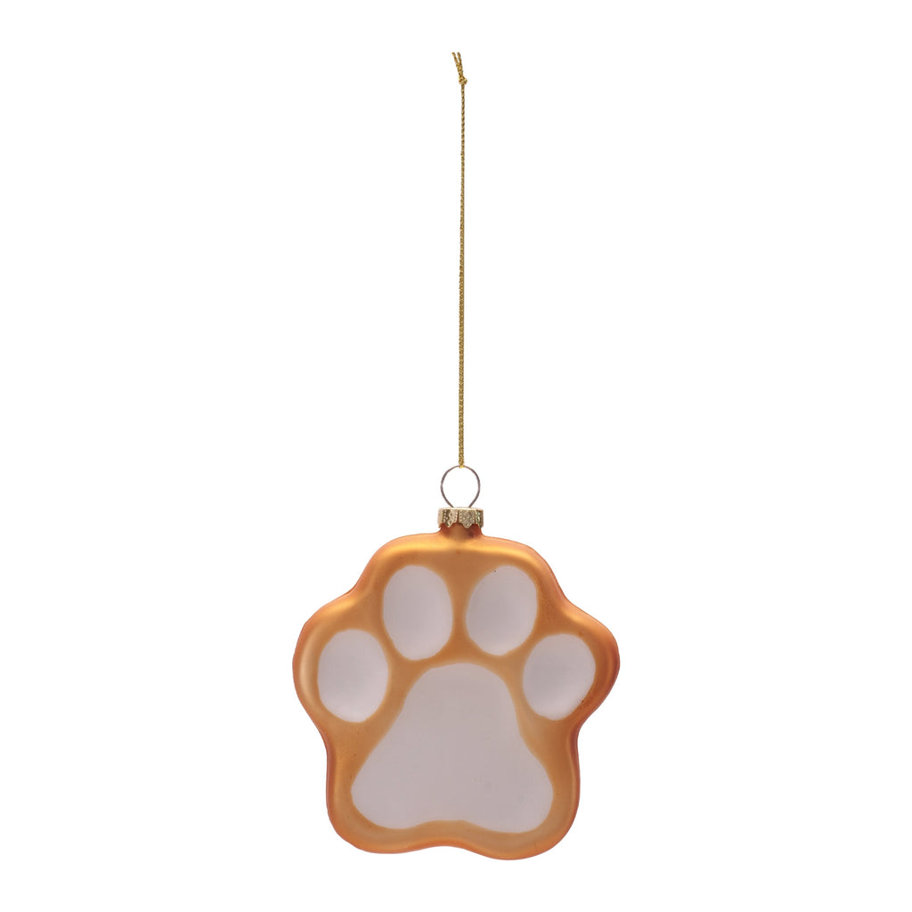 Glass Paw Print Ornaments (Set of 6)