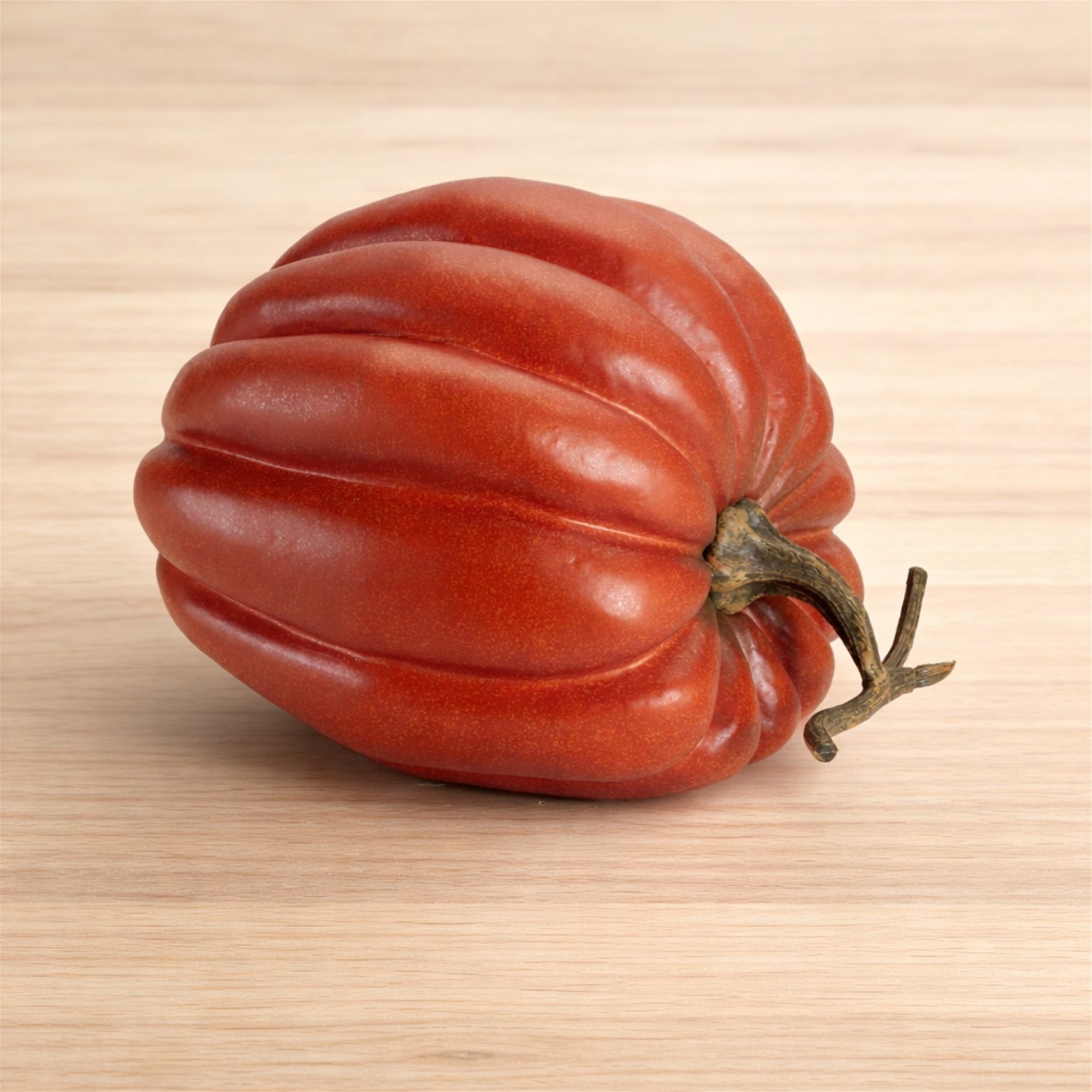 Rustic Ribbed Decorative Pumpkin 12.5"H