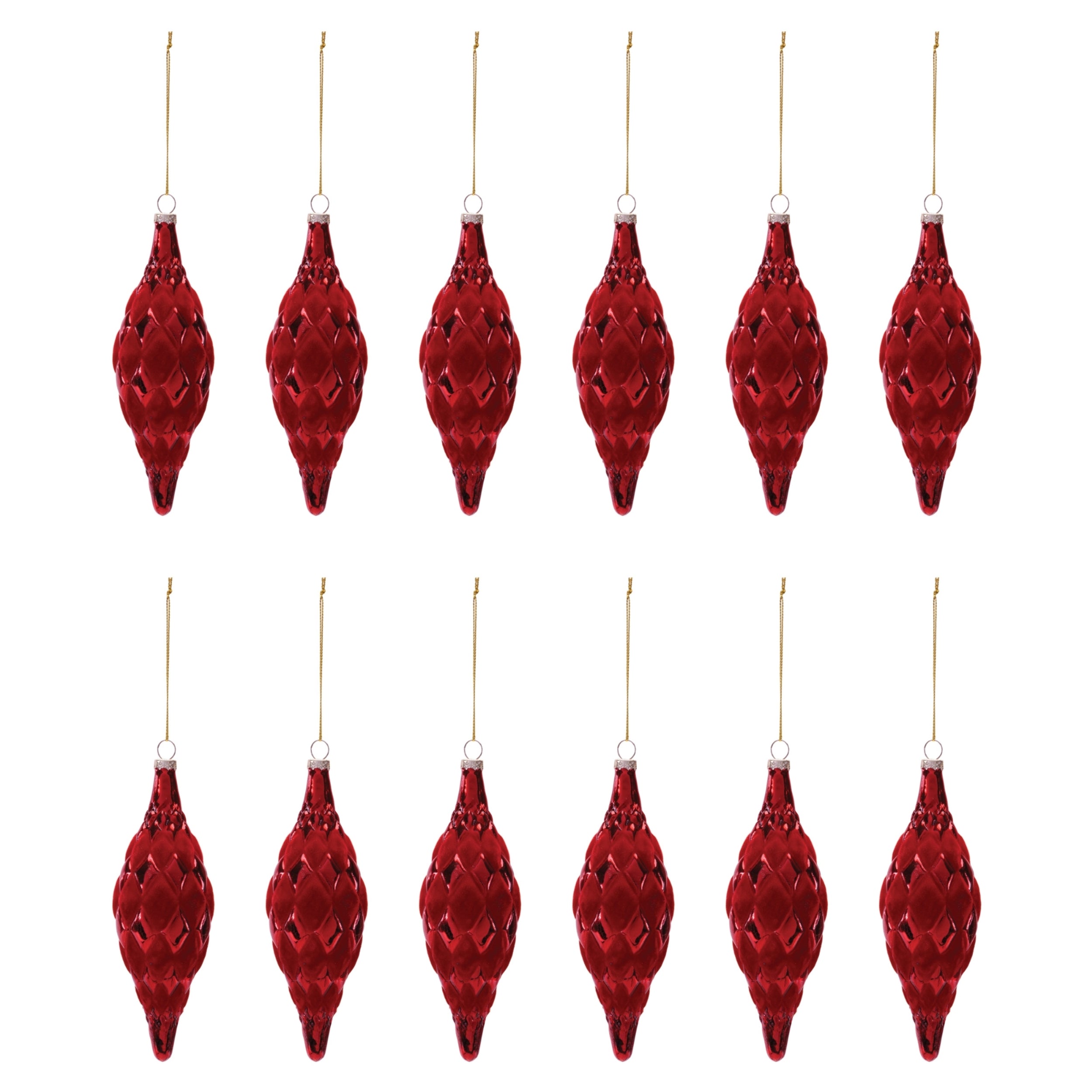 Glass Drop Ornaments (Set of 12)