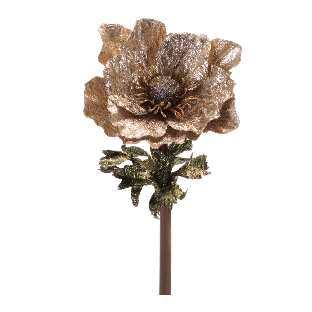 Metallic Anemone Flower Stem (Set of 4)