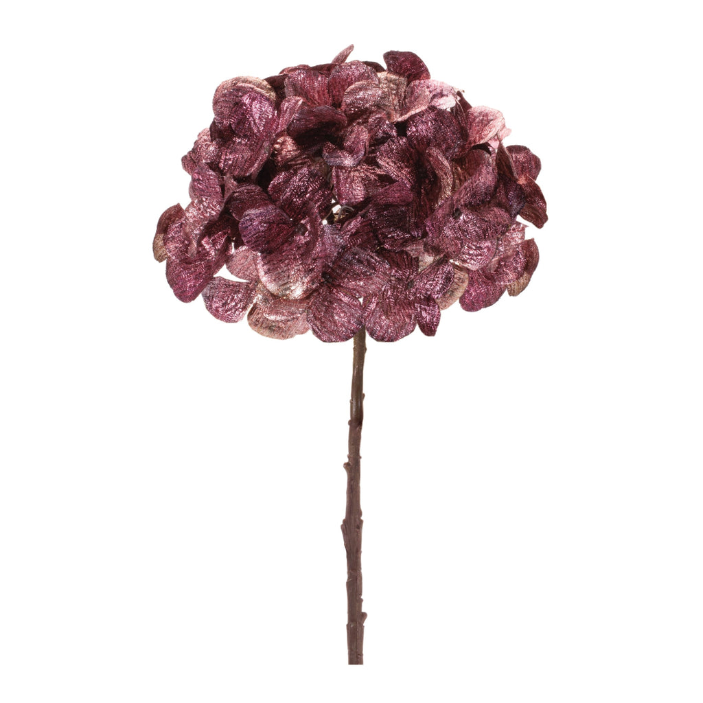 Metallic Hydrangea Flower Stem (Set of 4)