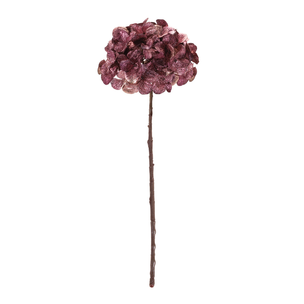 Metallic Hydrangea Flower Stem (Set of 4)