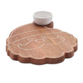 Santa Wood Platter with Ceramic Dip Bowl 12"L