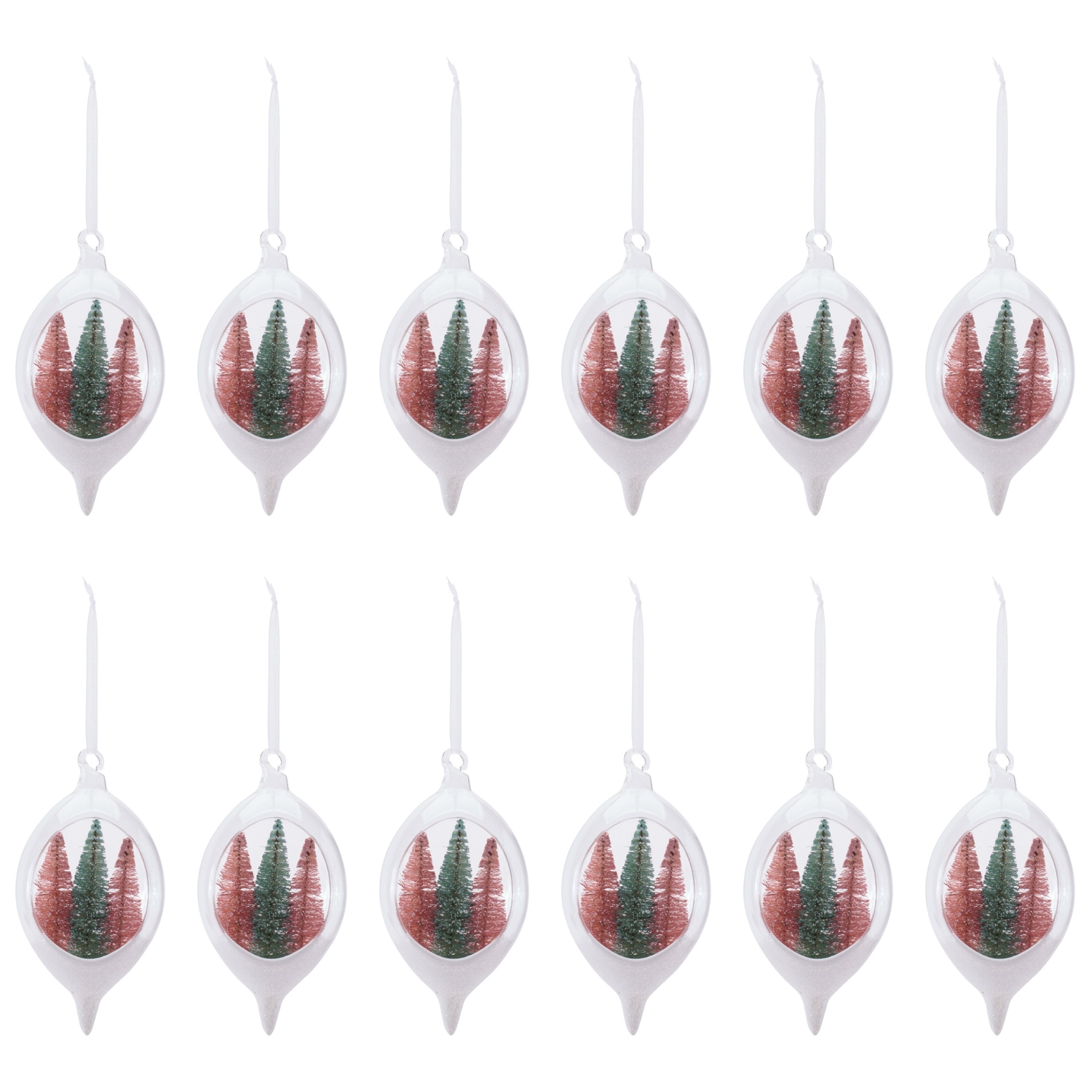 Triple Tree Open Frame Ornaments (Set of 12)