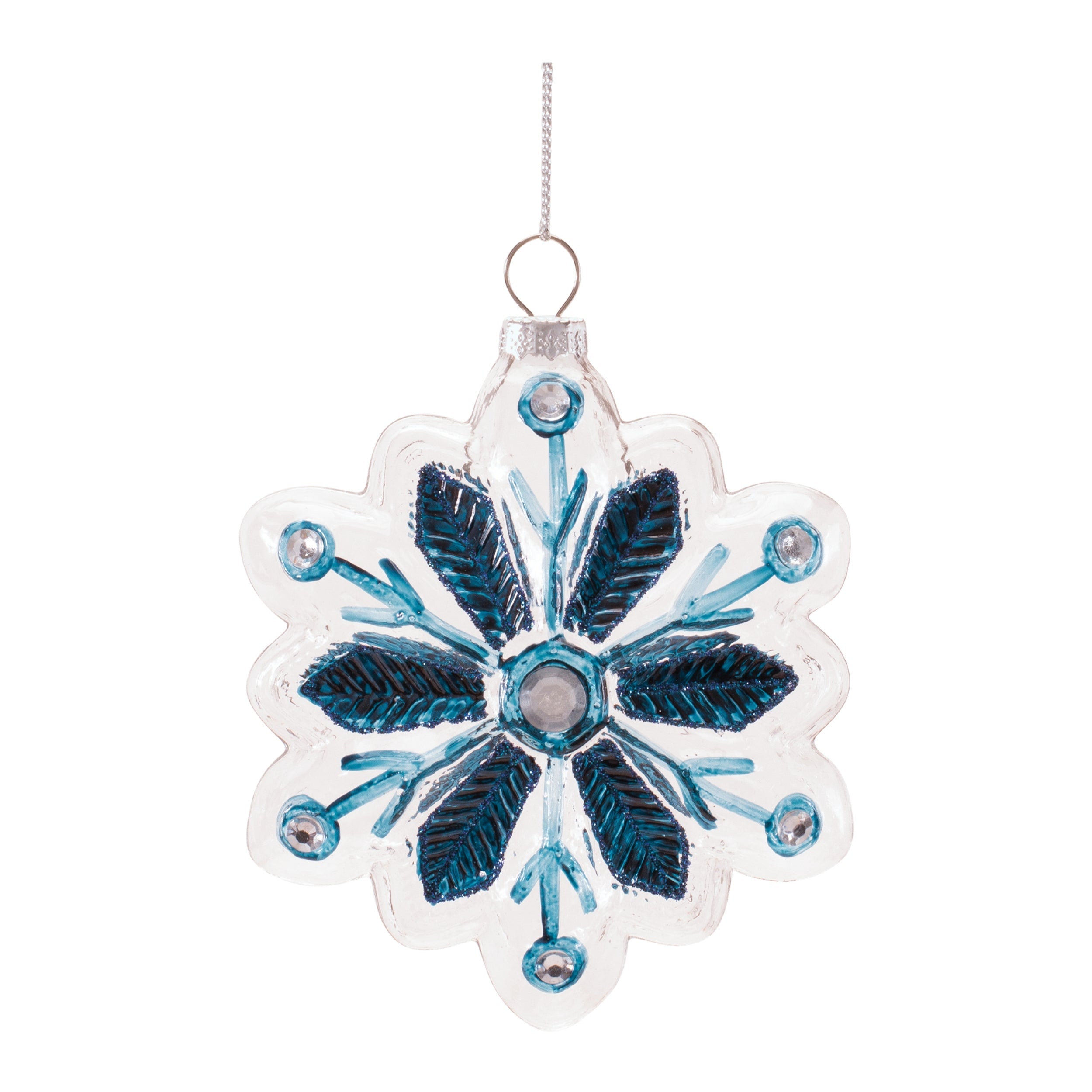 Glass Snowflake Ornaments (Set of 12)