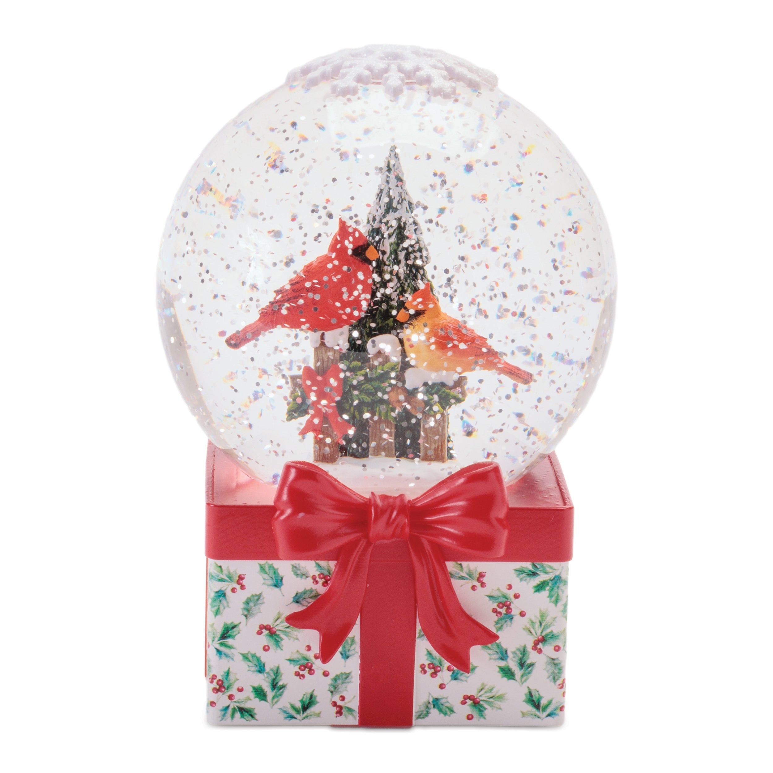 LED Cardinal Snow Globe 6.5"H