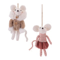 Plush Mouse Ornament (Set of 2)