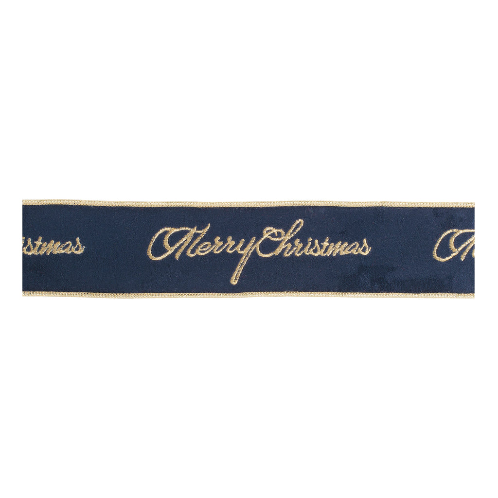 ÒMerry ChristmasÓ Velvet Wired Ribbon 2.5" x 5 Yds.