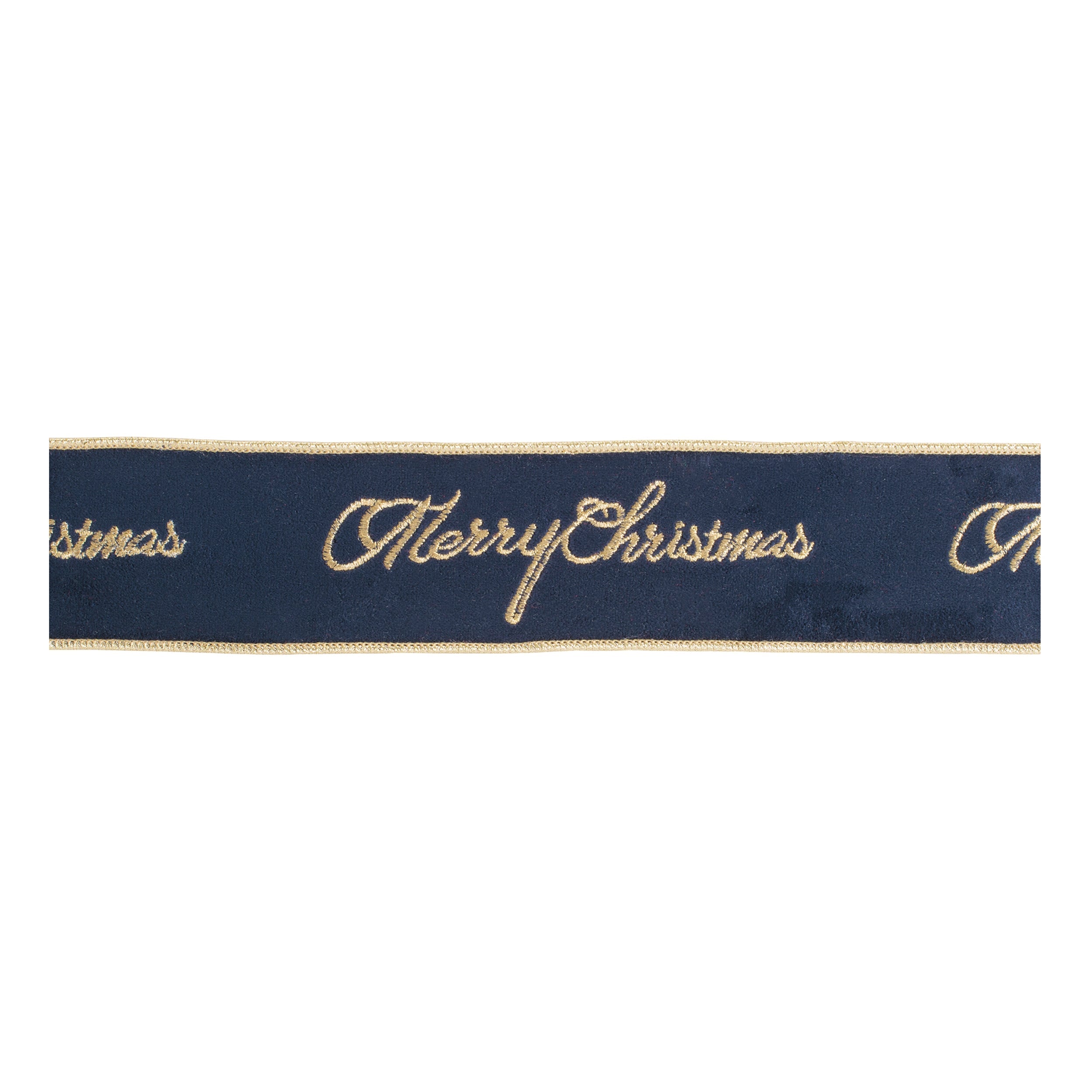 ÒMerry ChristmasÓ Velvet Wired Ribbon 2.5" x 5 Yds.