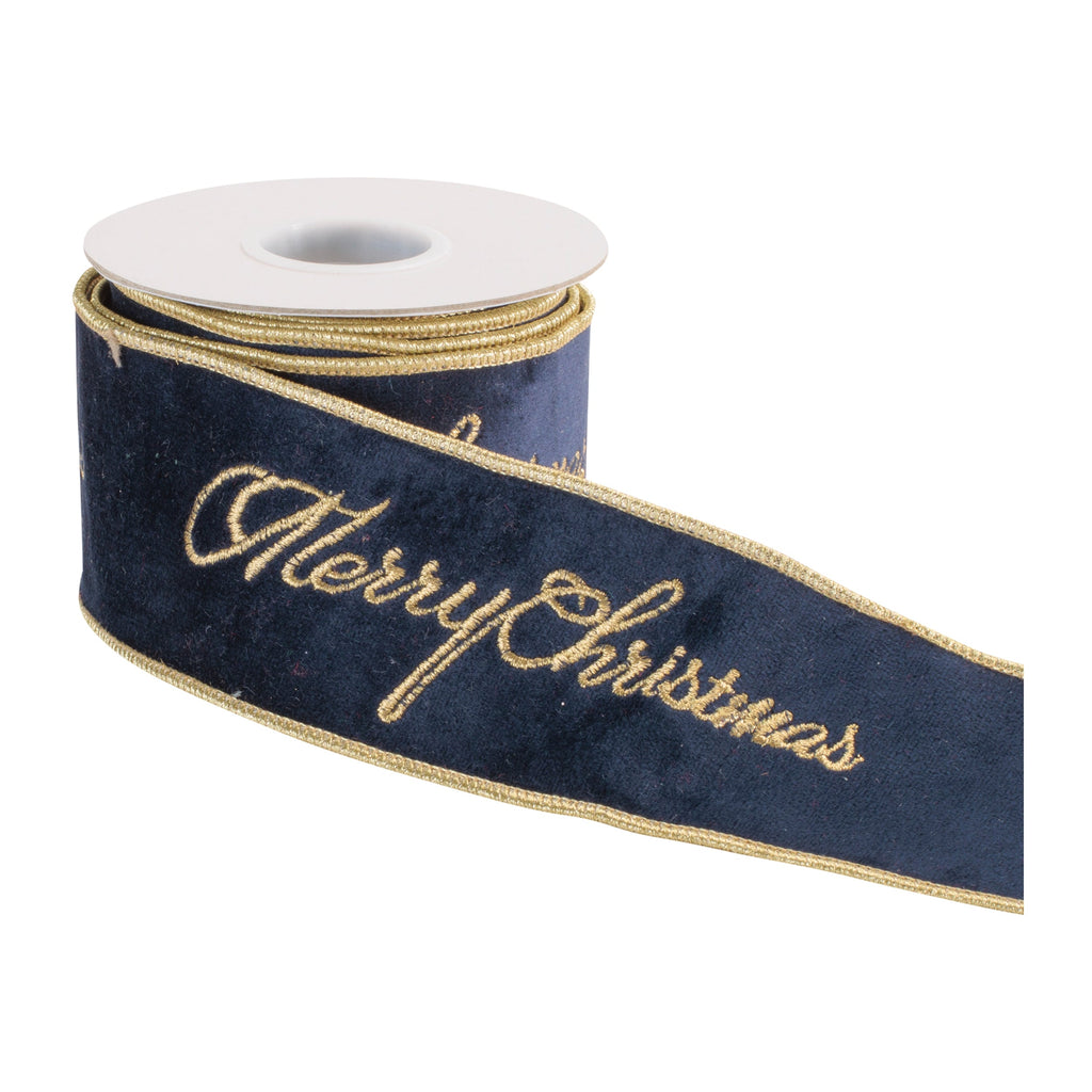 ÒMerry ChristmasÓ Velvet Wired Ribbon 2.5" x 5 Yds.