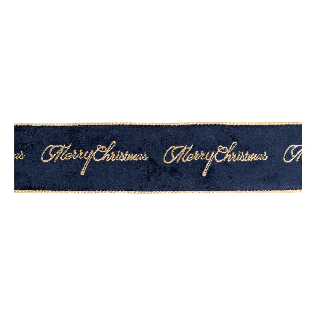 ÒMerry ChristmasÓ Velvet Wired Ribbon 4" x 5 Yds.