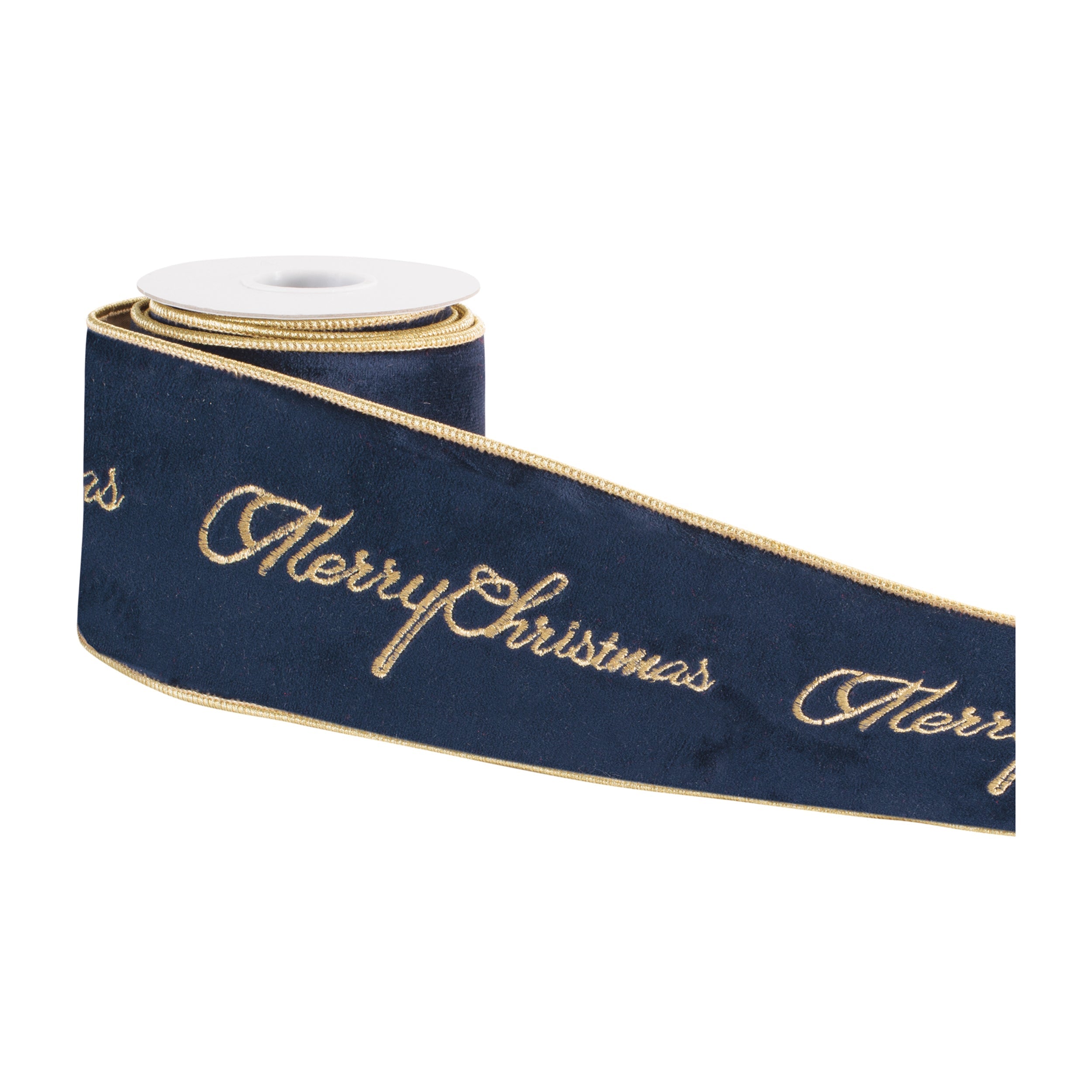 ÒMerry ChristmasÓ Velvet Wired Ribbon 4" x 5 Yds.