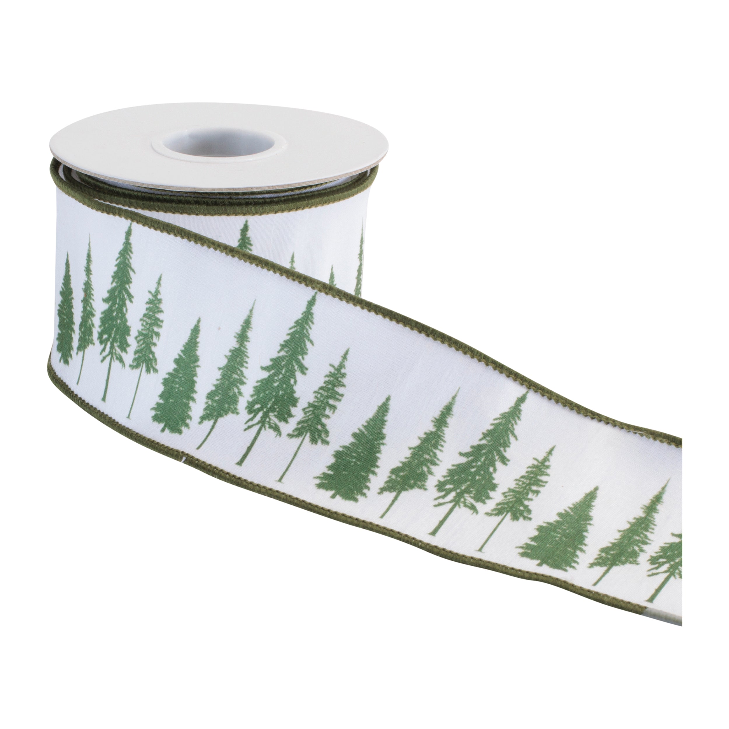 Pine Tree Wired Ribbon (Set of 2)