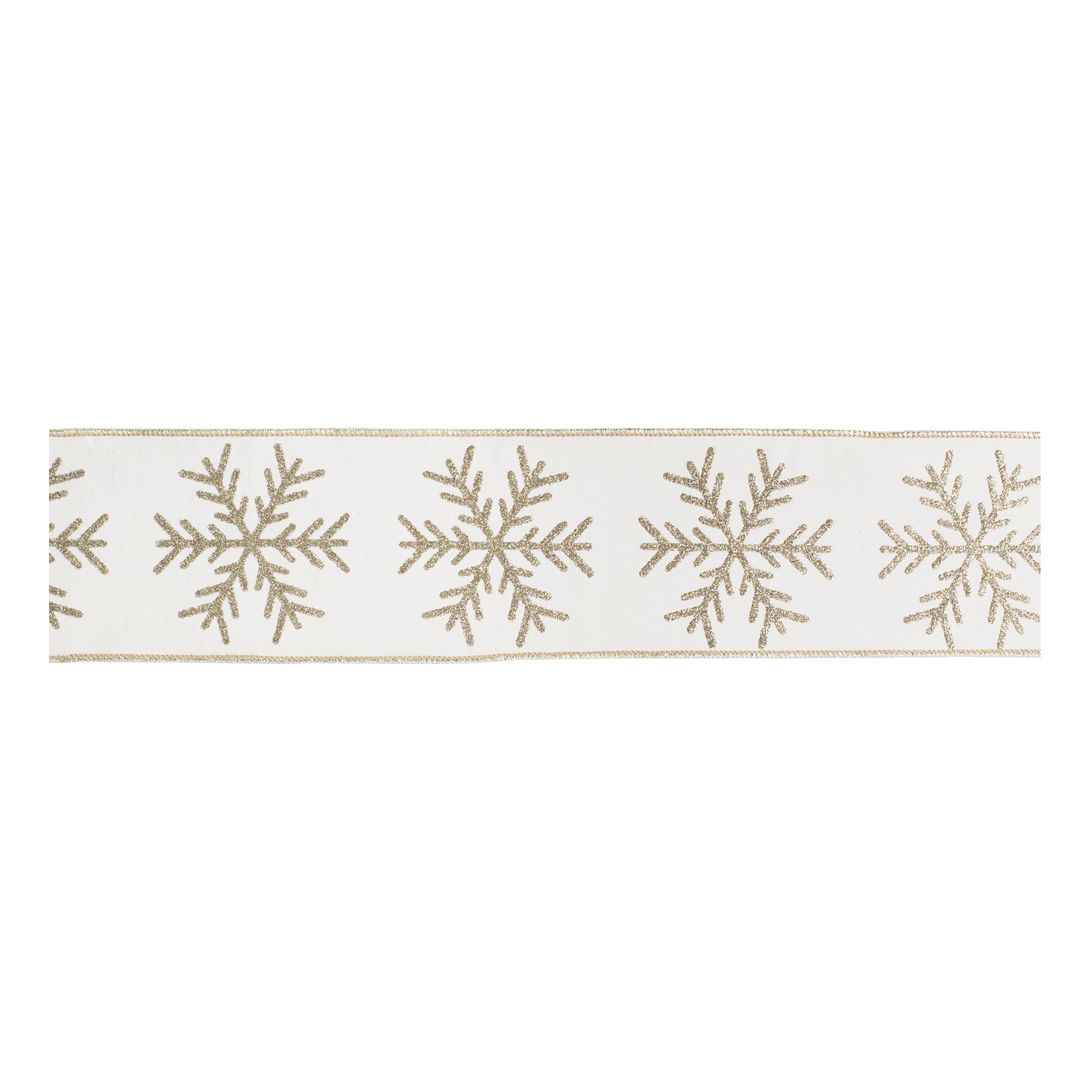 Snowflake Wired Ribbon 4" x 5 Yds.
