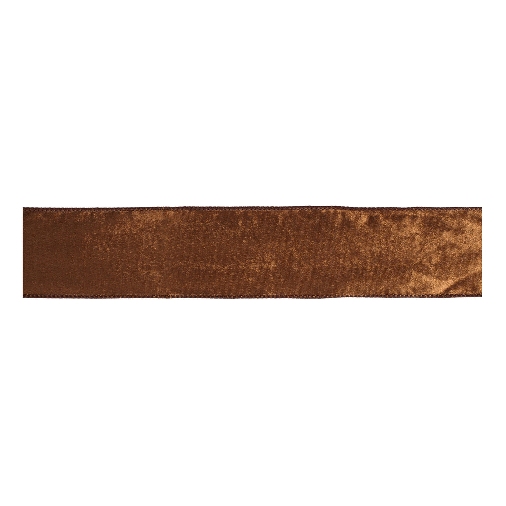 Rust Velvet Wired Ribbon 2.5" x 10 Yds.