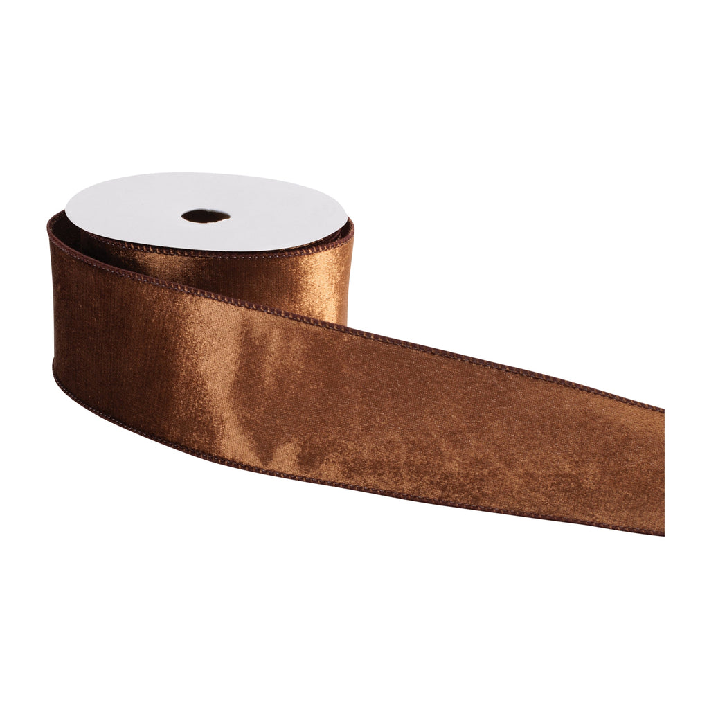 Rust Velvet Wired Ribbon 2.5" x 10 Yds.