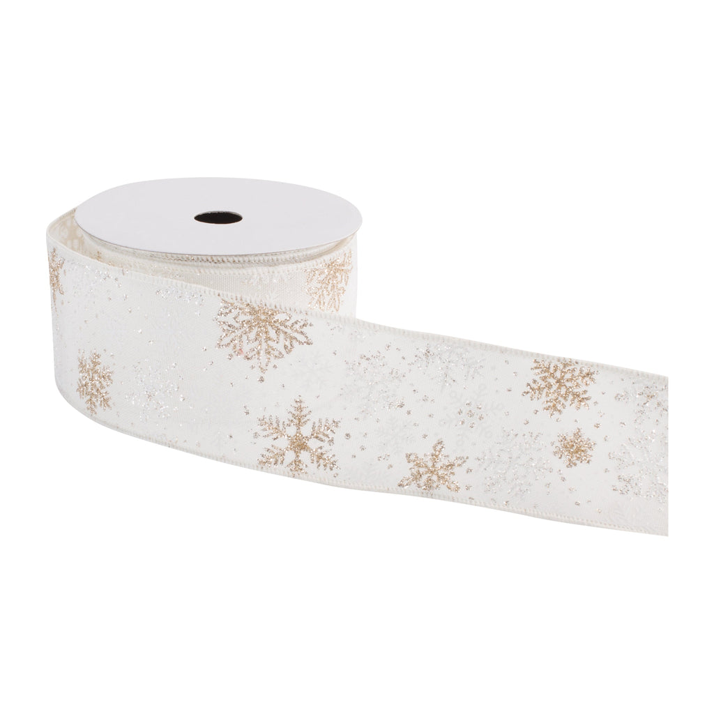 Snowflake Wired Ribbon 2.5" x 10 Yds.