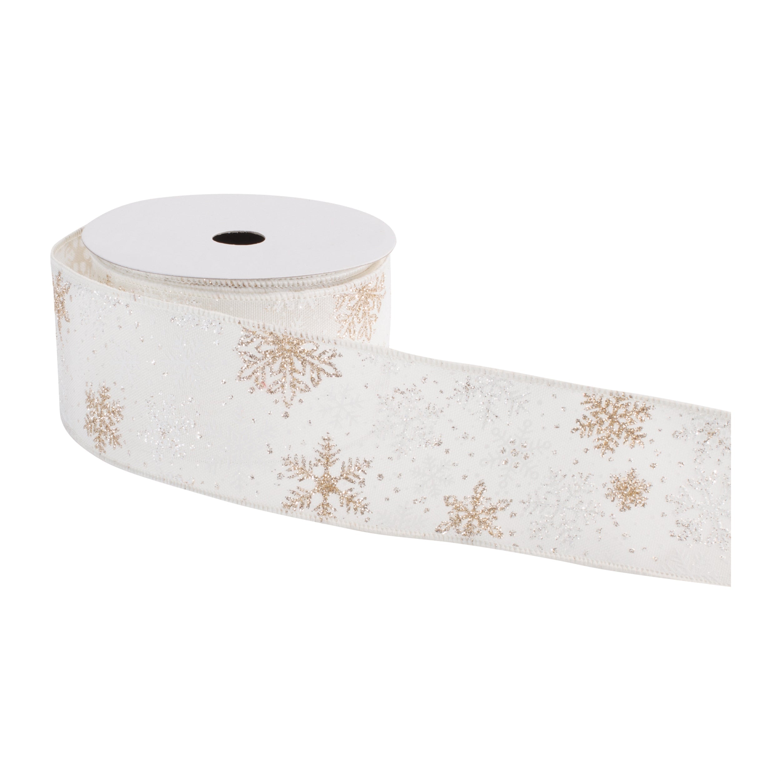 Snowflake Wired Ribbon 2.5" x 10 Yds.