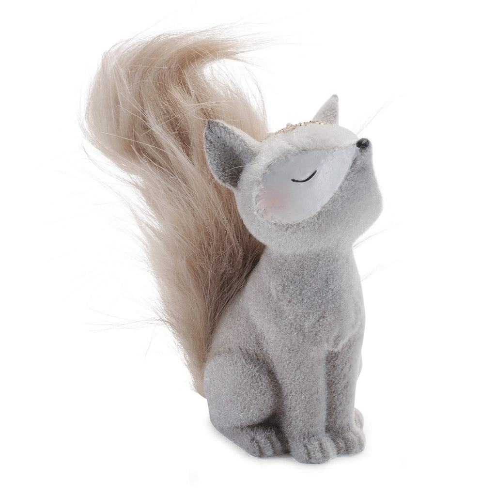Woodland Fox Figurines with Faux Fur Tails (Set of 6)