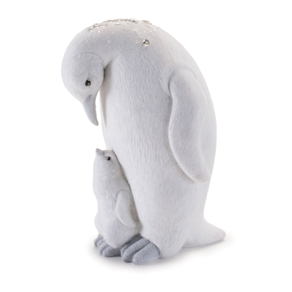 Penguin and Chick Figurines in White Finish (Set of 4)