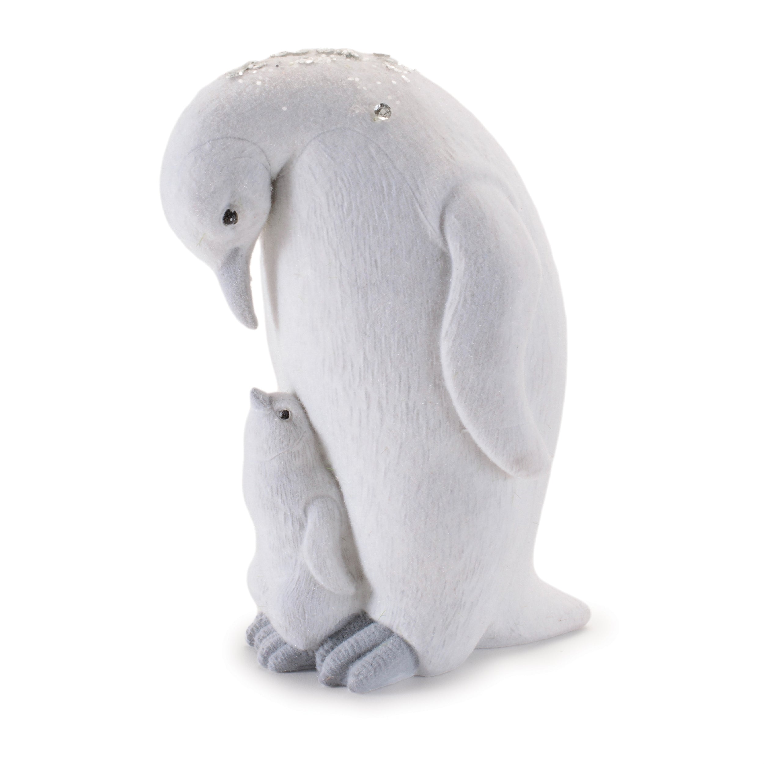 Penguin and Chick Figurines in White Finish (Set of 4)