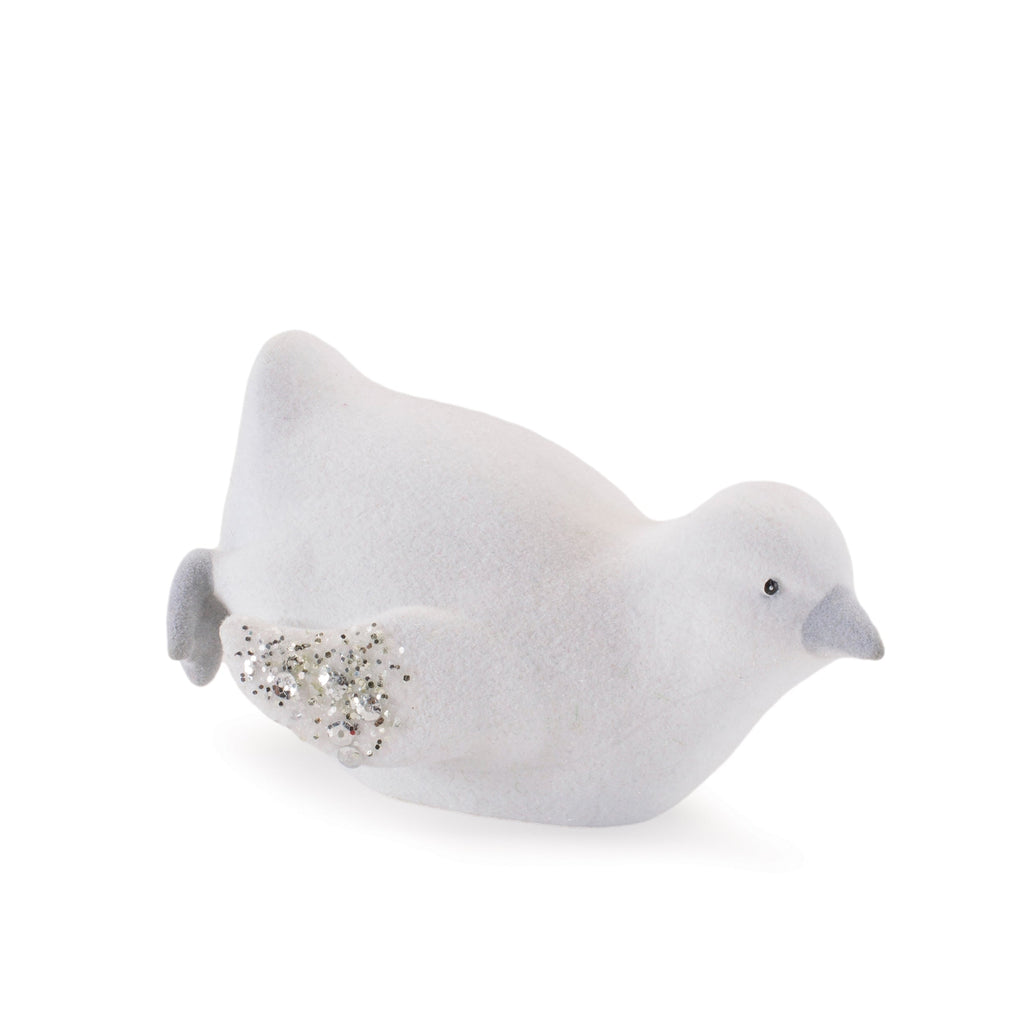 Mini White Penguin Figurines with Glitter Wings (Set of 6)