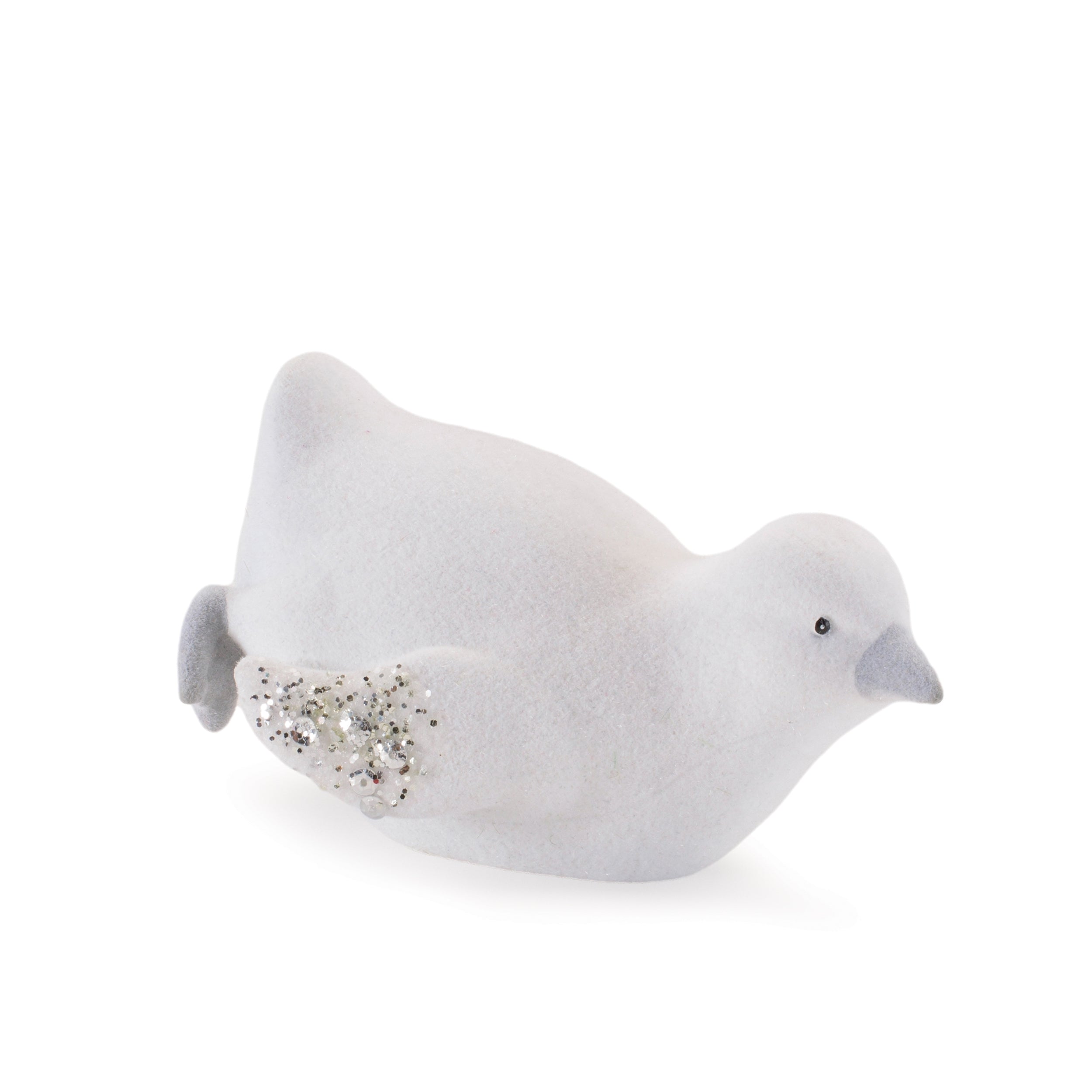Mini White Penguin Figurines with Glitter Wings (Set of 6)