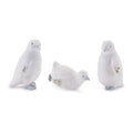 Mini White Penguin Figurines with Glitter Wings (Set of 6)