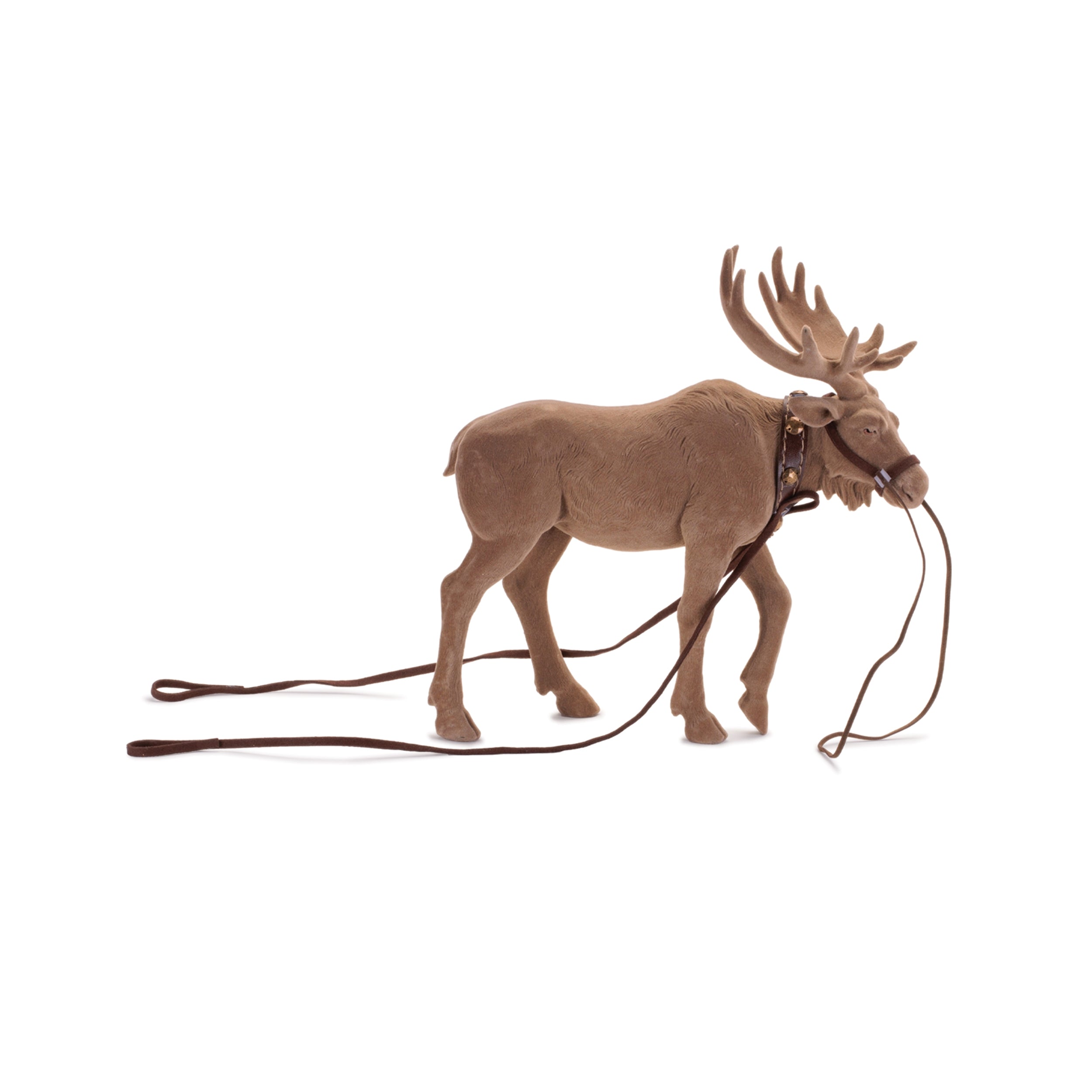 Felt Moose with Reigns (Set of 2)