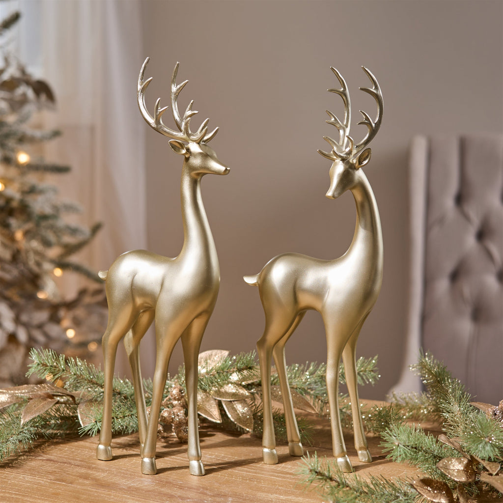 Modern Metallic Deer Figurine (Set of 4)